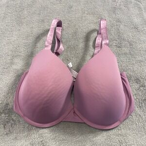 Victoria's Secret T-Shirt Lined Demi Bra Mauve Purple Logo Straps 399440-GSZ